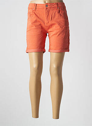 Short fermeture zippée sous rabat boutonné taille normale orange PLACE DU JOUR femme