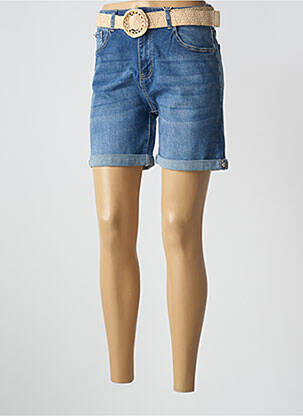 Short tissage denim taille haute bleu ONADO femme
