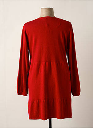 Robe mi-longue manches longues manches longues rouge MICHA femme