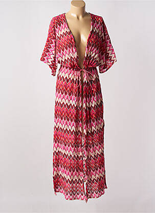 Veste kimono légère et transparente rouge LE CHAT femme
