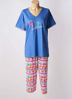 Pyjama col v bleu ROSE POMME femme