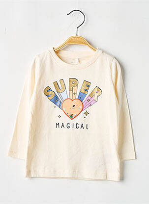 T-shirt coupe cintrée manches longues beige NAME IT fille