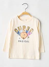 T-shirt coupe cintrée manches longues beige NAME IT fille