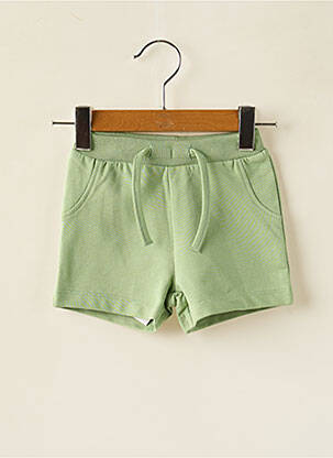 Short coupe droite taille élastique vert NAME IT enfant