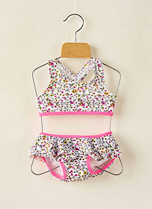 Maillot de bain 2 pièces effet matière satinée rose NAME IT fille
