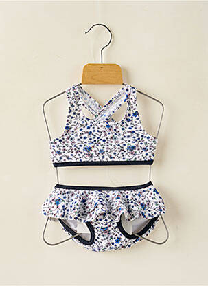 Maillot de bain 2 pièces effet matière satinée bleu NAME IT fille
