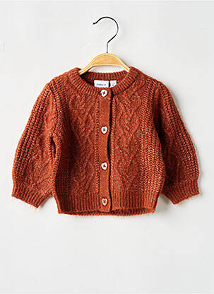 Gilet manches longues resserrée sur le bas marron NAME IT fille