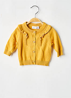 Gilet manches longues resserrée sur le bas jaune NAME IT fille