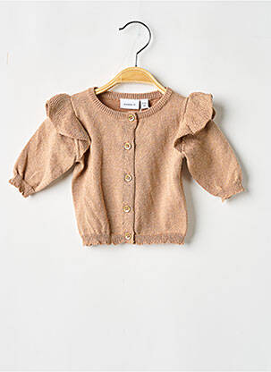 Gilet manches longues resserrée sur le bas beige NAME IT fille