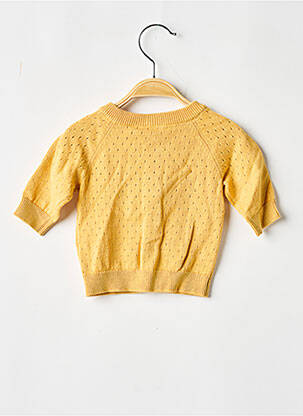 Gilet manches longues maille ajourée jaune NAME IT fille