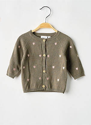 Gilet manches longues resserrée sur le bas vert NAME IT fille
