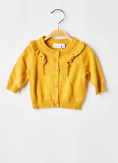 Gilet manches longues resserrée sur le bas jaune NAME IT fille