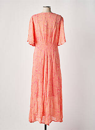 Robe longue imprimé fantaisie manches courtes rose CREAM femme