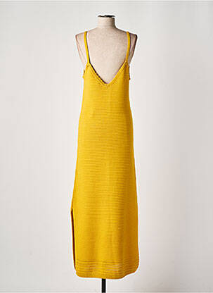 Robe longue coupe cintrée fines bretelles jaune ARTLOVE femme