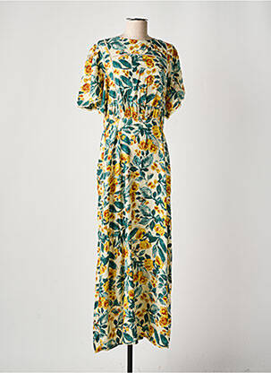 Robe longue manches courtes manches courtes vert ATELIER REVE femme