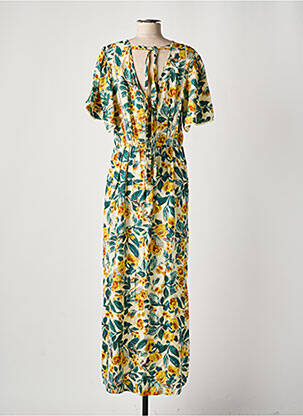 Robe longue manches courtes manches courtes vert ATELIER REVE femme