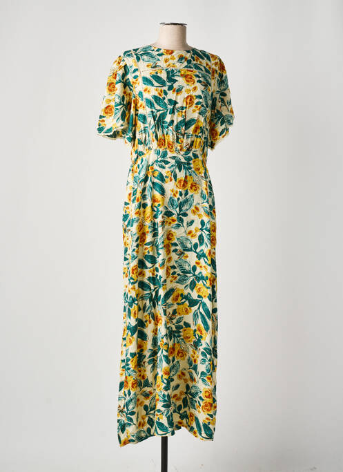 Robe longue manches courtes manches courtes vert ATELIER REVE femme