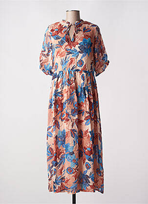 Robe longue manches courtes manches courtes bleu B.YOUNG femme
