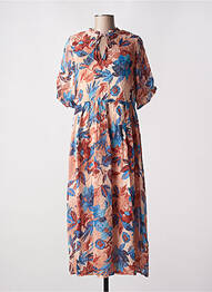 Robe longue manches courtes manches courtes bleu B.YOUNG femme