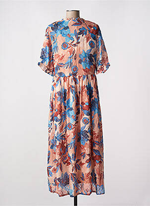 Robe longue manches courtes manches courtes bleu B.YOUNG femme