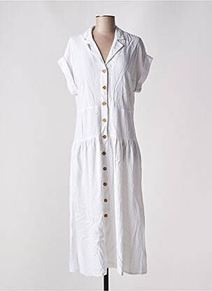 Robe longue manches courtes manches courtes blanc ESPRIT femme