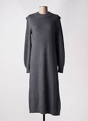 Robe pull tissage chiné manches longues gris B.YOUNG femme