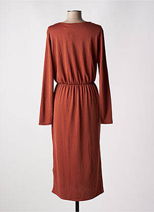 Robe mi-longue manches longues manches longues marron B.YOUNG femme