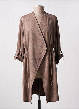 Manteau long coupe cintrée sans capuche marron ESPRIT femme