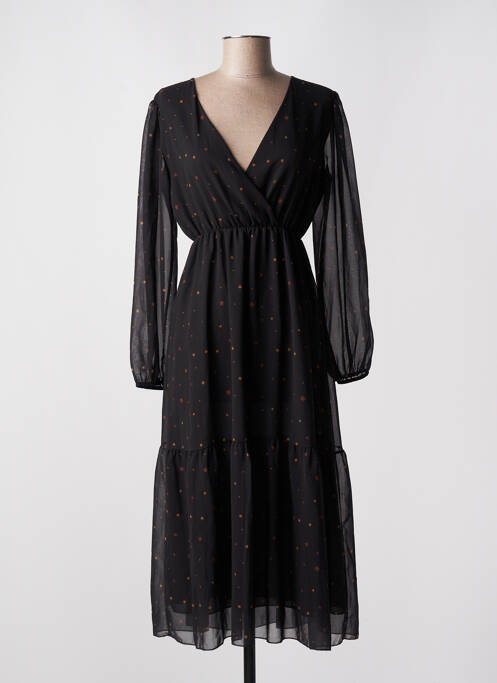 Robe mi-longue noir PAKO LITTO pour femme