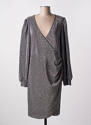 Robe mi-longue manches longues manches longues gris B.YOUNG femme