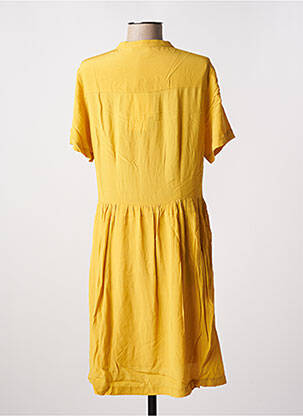 Robe mi-longue manches courtes manches courtes jaune ARTLOVE femme