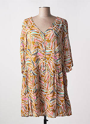 Robe courte manches 3/4 manches 3/4 marron LOLA ESPELETA femme