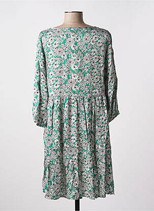 Robe courte manches 3/4 manches 3/4 vert PAKO LITTO femme