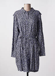 Robe mi-longue imprimé fleurs manches longues bleu LOLA ESPELETA femme