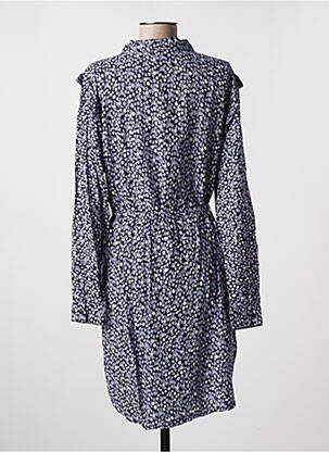 Robe mi-longue imprimé fleurs manches longues bleu LOLA ESPELETA femme