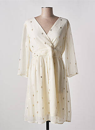 Robe mi-longue manches 3/4 manches 3/4 beige VERO MODA femme