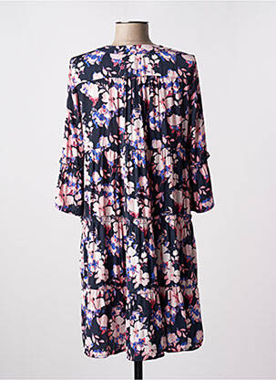 Robe mi-longue imprimé fleurs manches 3/4 bleu VERO MODA femme