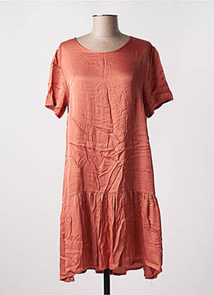 Robe mi-longue manches longues manches longues orange PAKO LITTO femme