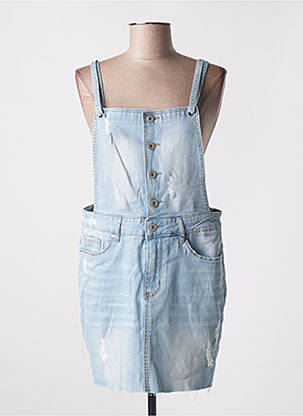 Robe courte coupe cintrée fines bretelles bleu BLEND SHE femme