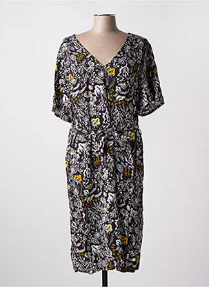 Robe mi-longue coupe fluide manches courtes noir LOLA ESPELETA femme