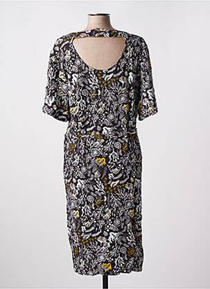 Robe mi-longue coupe fluide manches courtes noir LOLA ESPELETA femme