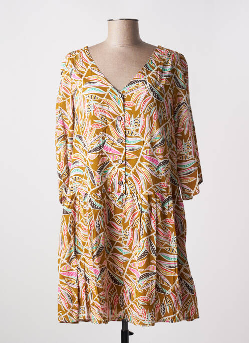Robe courte manches 3/4 manches 3/4 marron LOLA ESPELETA femme