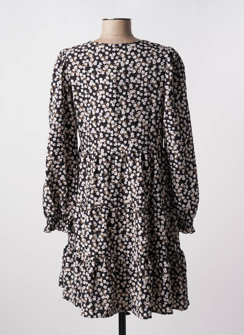 Robe mi-longue imprimé fleurs manches longues noir VERO MODA femme