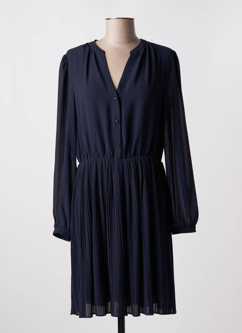 Robe mi-longue manches longues manches longues bleu RUE MAZARINE femme