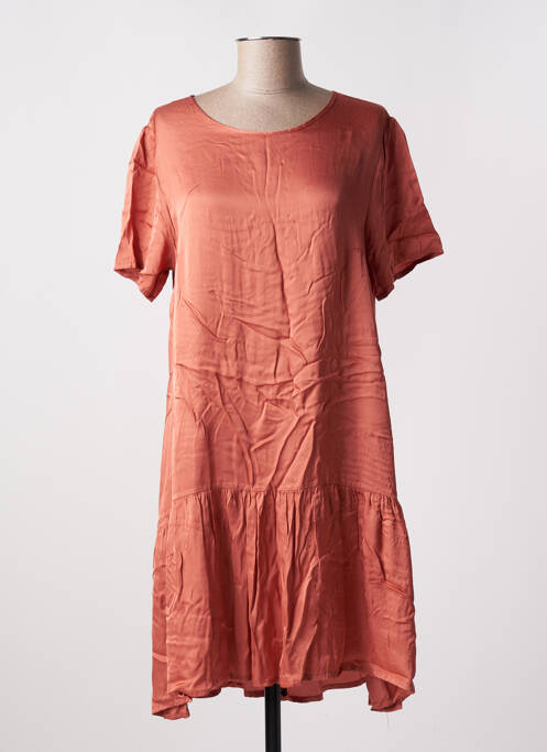 Robe mi-longue orange PAKO LITTO pour femme