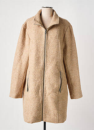Manteau long coupe droite sans capuche beige B.YOUNG femme