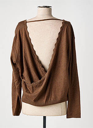 Pull tissage chiné manches longues marron ARTLOVE femme