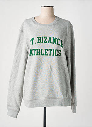 Sweat-shirt maille semi-opaque manches longues gris BIZANCE femme