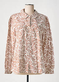 Chemisier coupe droite manches longues marron CREAM femme