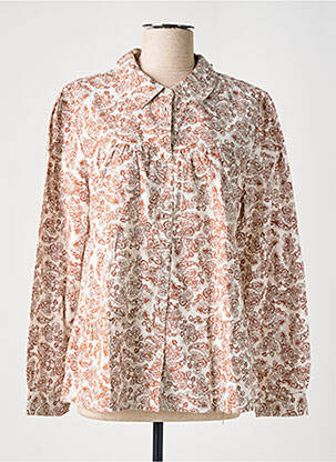 Chemisier coupe droite manches longues marron CREAM femme
